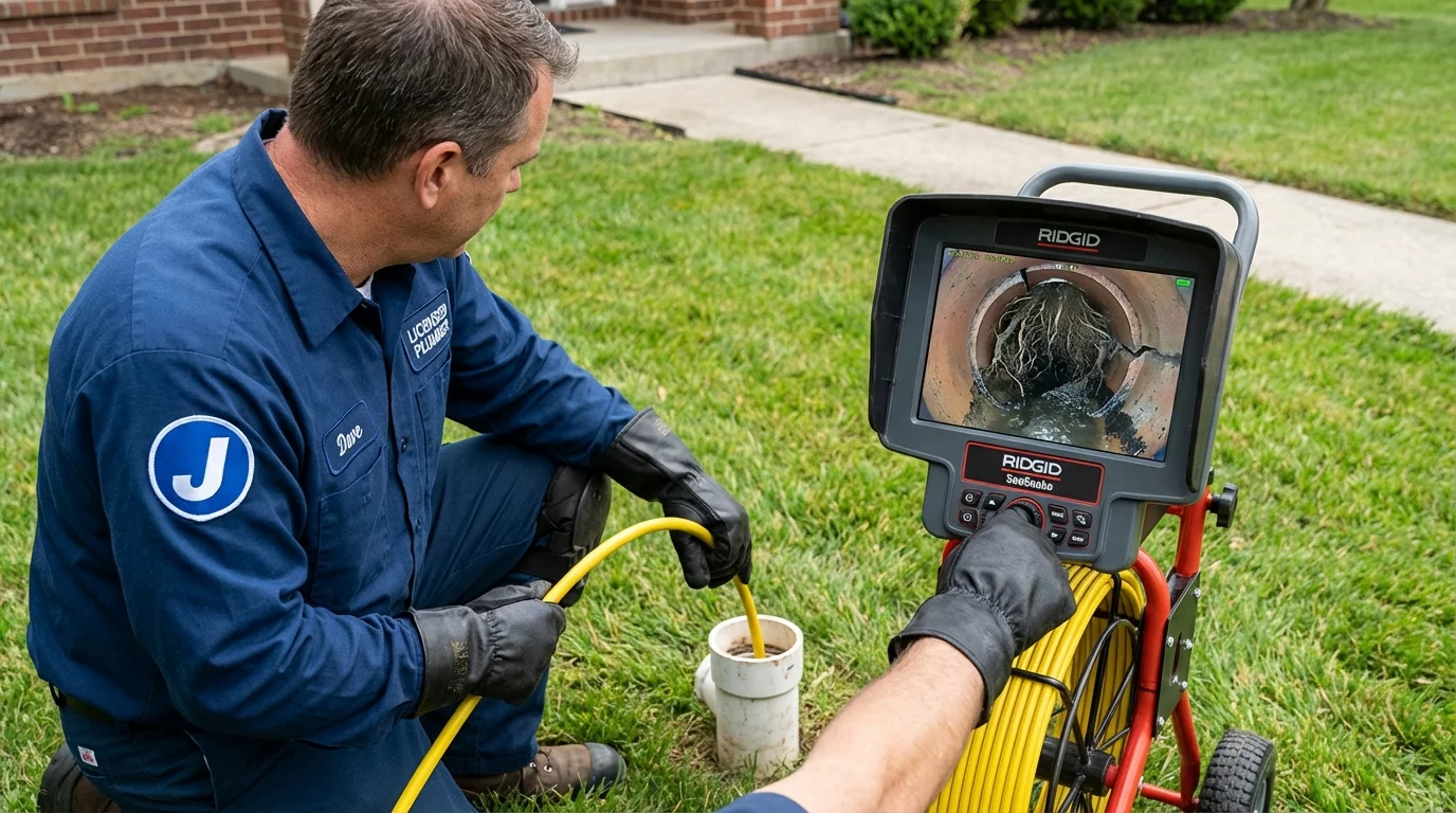 Sewer camera inspection being performed by Johns Plumbing LLC in Carpentersville